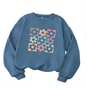 Sweat-shirt en molleton à col rond pour femme TRIBON SPORTS, 100% fibre de bambou, écologique, imprimé floral, coupe classique, décontracté - Product Image 1