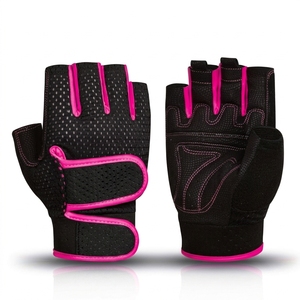 Gants de musculation en cuir rembourrés en gel, demi-doigts, compatibles écran tactile, antidérapants, avec sangle de poignet, respirants, pour le fitness - Product Image 1