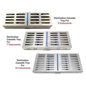 Caja de Esterilización Dental Profesional, Bandeja de Acero Inoxidable para Herramientas Quirúrgicas con Silicona Resistente al Calor - Product Image 1