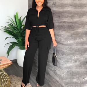 Nouvel ensemble de costume professionnel à carreaux de style formel pour femme, combinaison pantalon ample 2 pièces respirante, style européen et américain - Product Image 3