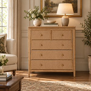 ELYSIUM Marque Tallboy Cabinet Nouveau Design Meubles de Chambre à Coucher Haute Qualité Chêne/Pin/Acacia Bois Massif Fourniture Directe - Product Image 1