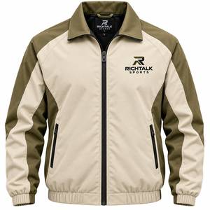 Windproof <b>Racer</b> <b>Jacket</b> Solid Color Stand Collar Embroidery Zipper Front Sporty Style Winter Wear - Product Image 1