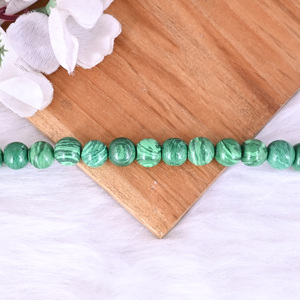 Perles de malachite naturelle, pierres précieuses brutes, 24,7 grammes, 10x10 mm, rondes, facettées, en forme de briolette, pour la création de bijoux |   Fil de fer à une brin - Product Image 3