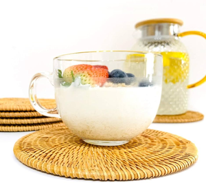 Sous-plat en rotin BOHO, support décoratif artisanal en rotin pour théière, meilleure vente - Product Image 1