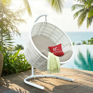 Modern Metal Outdoor Hanging Lounge Chair with Quick-Dry <b>Cushion</b> 1 <b>Person</b> Capacity 3-Year Warranty for Villa Balcony & Terrace - Product Image 1