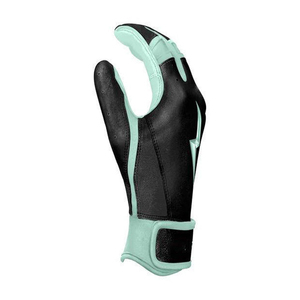 Gants de frappe en cuir noir et vert menthe avec fermeture auto-agrippante, unisexes, pour adultes, durables et ambidextres - Product Image 3