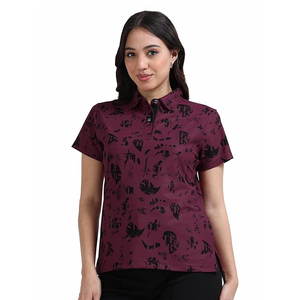 Camisetas Polo de Moda para Mujer, Estampadas, de Talla Grande, Diseño Personalizado, Cuello Camisero, Manga Corta, de BD - Product Image 1