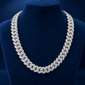 Collier cubain personnalisé en moissanite CVD sertie de pierres, certifié GRA, 14 mm, en argent sterling 925, bijoux hip-hop pour hommes, coffret cadeau de luxe - Product Image 1