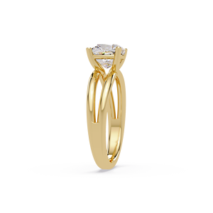 Anillos de Boda Personalizados de Oro Puro de 14K con Diamante Cultivado en Laboratorio de 2.00 Ct con Corte Cojín, Certificado IGI, Anillos de Compromiso de Tallo Ancho - Product Image 4
