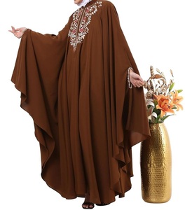 Hot Sale New Model Wholesale Open Front Long Abaya Muslim Clothing <b>Flare</b> Batwing Sleeves Women Traditional Abaya Ladies Abayas - Product Image 2