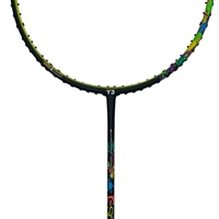 Raquette de badminton à dureté réglable avec manche en carbone et grip en PU