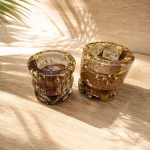 Brûleur d'encens en cristal au design moderne, diffuseur d'aromathérapie, base en résine ambrée, utilisation toute saison - Product Image 4
