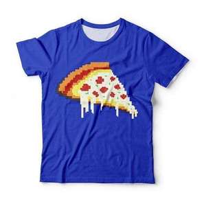 Camiseta de Hombre con Estampado de Pizza de Dibujos Animados, Manga Corta, Cuello Redondo, Estampado Digital, Estilo Casual Urbano, Corte Regular, 100% Poliéster Tejido - Product Image 2