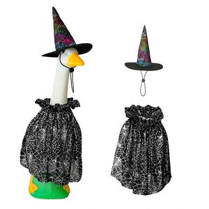 Tenues d'Halloween pour oies de porche : Costume rayé noir et blanc et perruque, vêtements de film pour la décoration extérieure de la cour, du jardin et du patio - Product Image 6
