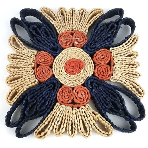 Handmade Floral Scalloped Rattan Placemat and Charger <b>Plates</b> From Vietnam Factory for Dining Table Set of <b>Mats</b> & Pads - Product Image 4