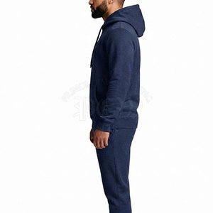 <b>Men</b> Winter Hooded Solid Premium Embroidery Tracksuit Custom Embroidered 100% Cotton Lightweight Fashion Outfit Stylish - Product Image 5
