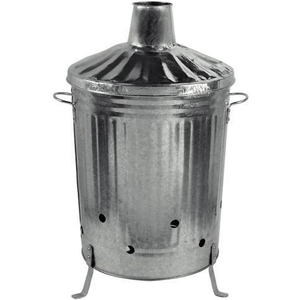 Classic Large Galvanized Steel Garden Incinerator Fire <b>Burning</b> <b>Bin</b> With Chimney Lid Metal Rubbish & Waste Burner For Wood Leaves - Product Image 4