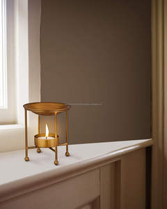 Brûleur d'encens en métal, support de bougie chauffe-plat, brûleur de cire parfumée et d'huile pour spa, yoga, méditation - Product Image 2