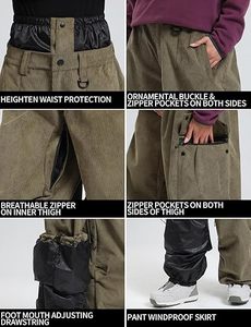 Custom Loose Hip Hop Ski Pants <b>Men</b> Winter Streetwear Baggy Cargo Trousers Breathable Multi Pocket Outdoor Wear - Product Image 6