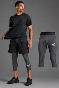 Leggings de sport pour hommes personnalisés de haute qualité, leggings de musculation taille haute, collants de compression pour la gym et le sport pour hommes - Product Image 5