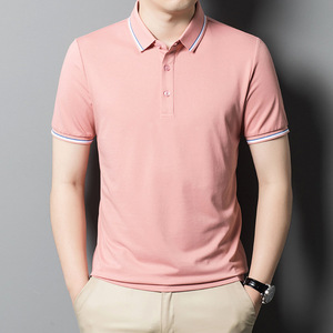 Chemises polo pour hommes en soie de mûrier de qualité supérieure, personnalisées, à séchage rapide, unisexes, unies, uniformes d'affaires, pour le golf - Product Image 1