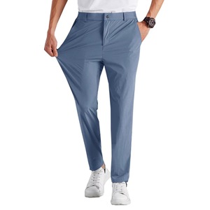 <b>Mens</b> Casual <b>Stretch</b> Pants Lightweight Breathable Slim Fit Elastic Waist Anti-Wrinkle Machine Wash Business Casual OEM Service - Product Image 3