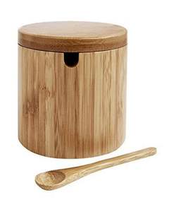 Pot de cuisine décoratif en bois avec couvercle pour le stockage du sucre, du thé, des grains de café, des épices et des herbes - Product Image 4