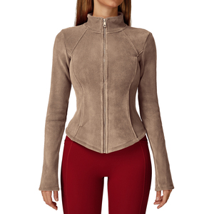 Veste en polaire d'agneau de qualité supérieure pour femmes, pour l'automne/hiver, légère, polaire, rembourrée, chaude, avec un design sans couture - Product Image 6