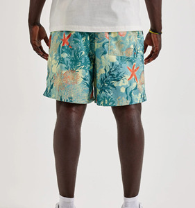 Men's Tropical Ocean Print Board Shorts Mid Waist Drawstring Closure With Pockets Quick Dry Casual Swimwear Shorts - Product Image 2