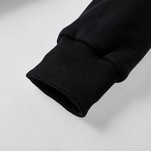 Sudadera con capucha y cremallera para hombre, color negro, manga raglán, color sólido, informal, corte regular, ropa de otoño - Product Image 2