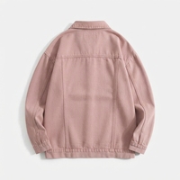 Veste Homme 100% Coton Automne Col Montant Fermeture Éclair Style Punk Coupe-Vent Imperméable Respirante Écologique Décontractée Teinte en Fil