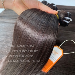 Extensions de cheveux vierges non traitées, trame unique, longueur personnalisable, 100% cheveux humains vietnamiens, mèches lisses et soyeuses, qualité de luxe - Product Image 4