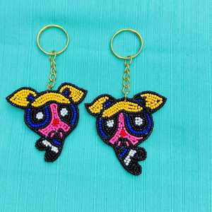 Handmade Beaded Keychain Rainbow Dog Charm Cute Bag Pendant Fashion <b>Key</b> <b>Ring</b> Gift Custom Logo Wholesale Supplier - Product Image 6