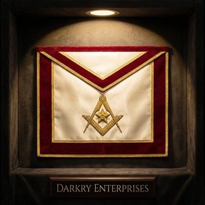 ผ้ากันเปื้อนทำมือแบบสั่งทำพิเศษสำหรับพิธีกรรมมาสัน ประดับด้วยงานปักดิ้นทองสีน้ำเงินรอยัล ลายดวงตาที่มองเห็นได้ทุกทิศทาง สำหรับพิธีกรรมมาสันระดับออลมาสเตอร์ - Product Image 4