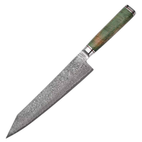 Couteau Kiritsuke professionnel de 9,5 pouces à lame forgée à la main, couteau de cuisine japonais avec manche en bois, couteaux de chef en acier Damas