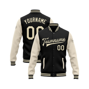 Custom Black for Heavyweight Premium Poly Wool Varsity Letterman Bomber <b>Jacket</b> Men Women Oversized Streetwear College Baseball - Product Image 1