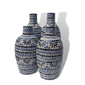 Vases en nacre (motif ethnique) Vase sur pied tissé à la main en nacre pour la décoration intérieure Derco Qualité supérieure - Product Image 2