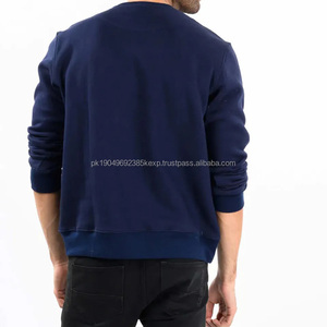 เสื้อสเวตเชิ้ตผู้ชายผ้าฝ้าย 100% มีฮู้ด ซิป ผ้าฟลีซ คอกลม ทรงหลวม สีกรมท่า สำหรับฤดูหนาว สไตล์ลำลอง - Product Image 6