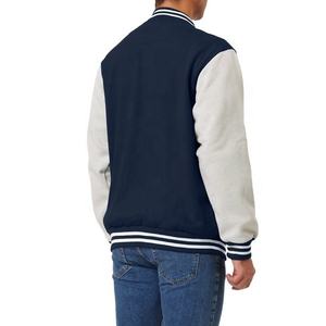 Veste universitaire pour hommes mélangée Letterman College Varsity Jackets Vêtements coupe-vent personnalisés Bleu Casual Plain Waterproof Custom Color - Product Image 3