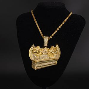 Collier pendentif hip-hop diamanté très demandé pour hommes, style urbain et idéal pour offrir, disponible à bon prix - Product Image 5