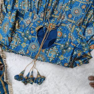 Ensemble Anarkali brodé en Chinon bleu sarcelle de qualité supérieure avec dupatta, robe de mariage traditionnelle indienne et pakistanaise pour femme, séchage rapide - Product Image 6