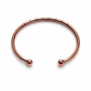 Handmade Pure Copper Ball Cuff <b>Bangle</b> Bracelet Solid Grooved Metal Copper Craft <b>Torque</b> Healing Jewelry For <b>Men</b> Women - Product Image 1