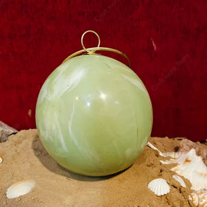 Luxury Light Green Resin <b>Sphere</b> Clutch Handbag with Brass Ring Handle Designer Evening Party Wedding Statement <b>Bag</b> - Product Image 5