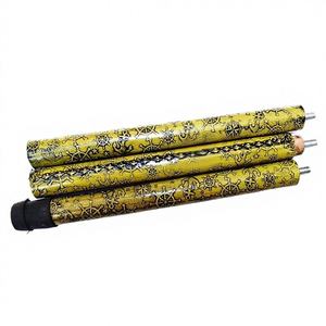 <b>Antique</b> Brass Handle Yellow Leather Embossed Handmade <b>Walking</b> <b>Stick</b> Cane Polished Finish Father's Day Gift Calvin Handicrafts - Product Image 3