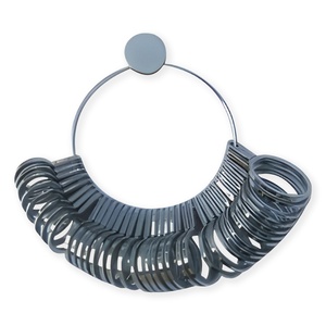 S179a Stainless Steel Half Moon <b>Ring</b> <b>Sizer</b> Gauge 1-36 Continental Standard 13.0mm-24.2mm Chrome Finish Finger Measuring Loops - Product Image 1