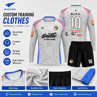 Fabricant d'uniformes d'arbitre de football personnalisés OEM ODM, ensemble de maillots de football à manches longues avec logo, nom, numéro, vêtements d'entraînement