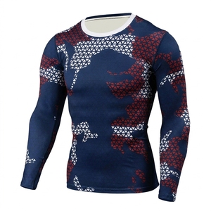 Breathable Factory Supply High Collar Quick Dry Spandex/Polyester Anti-Bacterial Mens <b>Compression</b> <b>Shirt</b> Long Sleeve Rashguar - Product Image 4