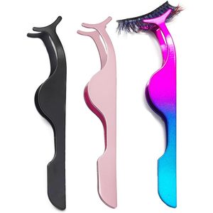Herramienta Aplicadora de Pestañas Postizas, Pinzas para Pestañas en Tira |   Juego de 3 Pinzas Aplicadoras de Acero Inoxidable para Extensiones de Pestañas, Fácil Aplicación - Product Image 3