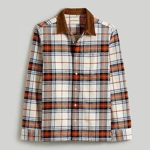High Quality Winter <b>Mens</b> Plaid Flannel Streetwear Shirt Jacket Hooded <b>Thermal</b> Fleece with Front Logo - Product Image 4