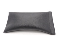 Étui de rangement pour lunettes de soleil et lunettes de vue en cuir PU léger et durable, noir uni, 9*18cm, unisexe